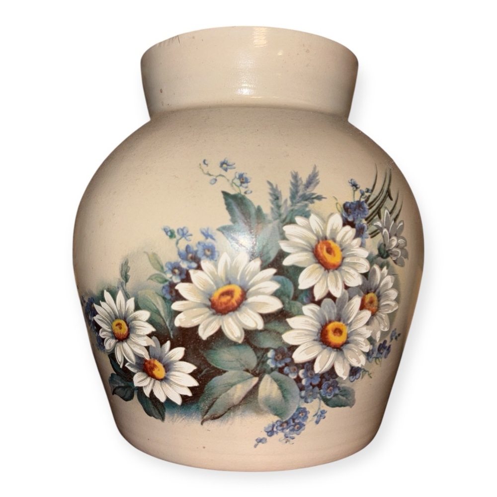 Floral Ceramic Vase with Daisies
